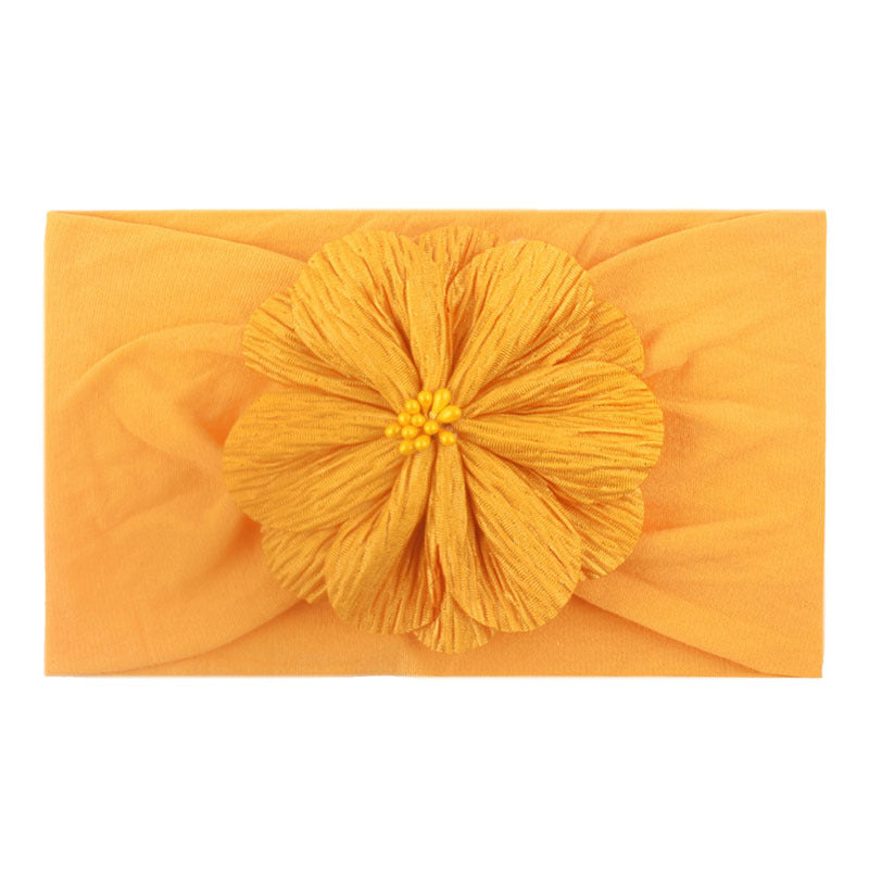 Super Soft Nylon Children's Headband with Flower Hair Accessory - Multiple Colors