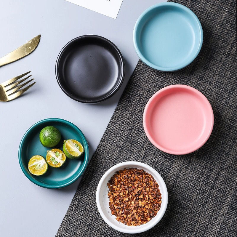 Ceramic Seasoning Plate Household Tableware - Multiple Colors