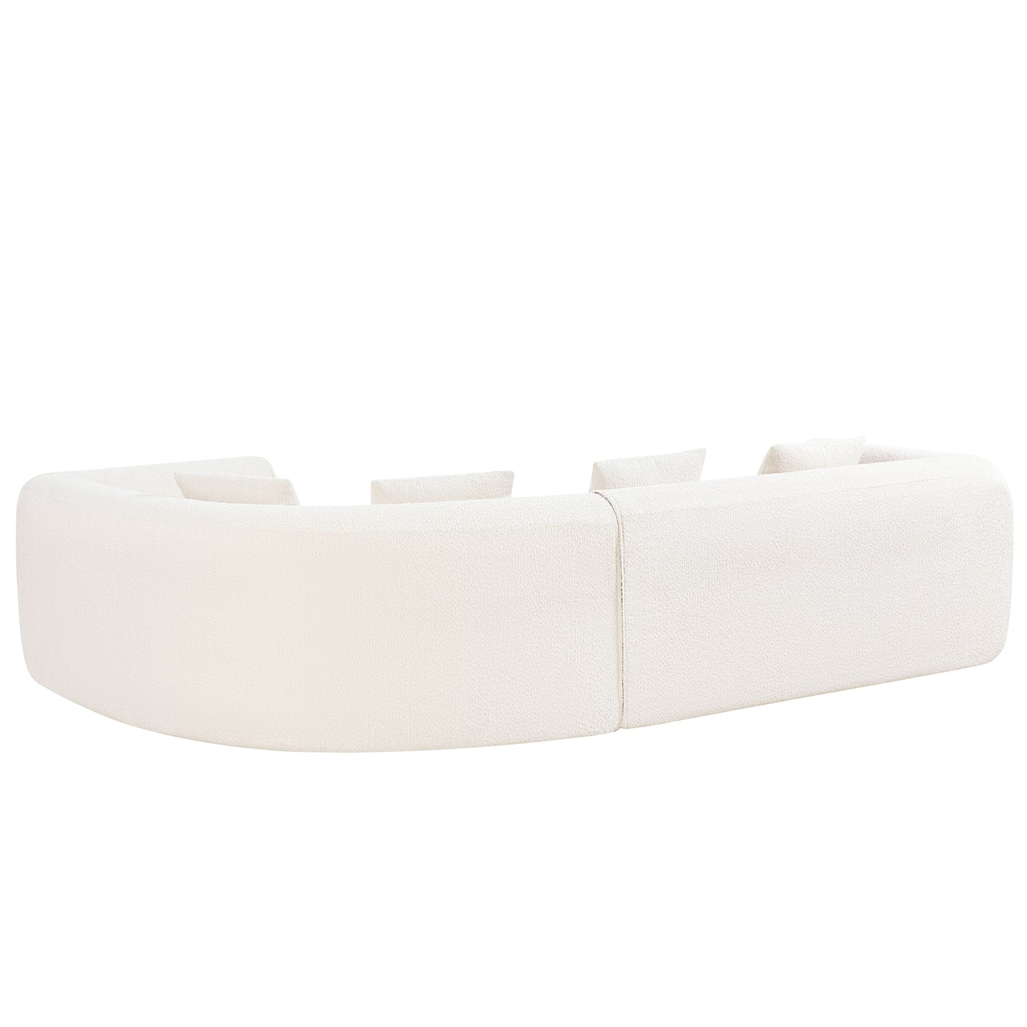 110" Modern Curved L-Shaped Sectional Sofa - White
