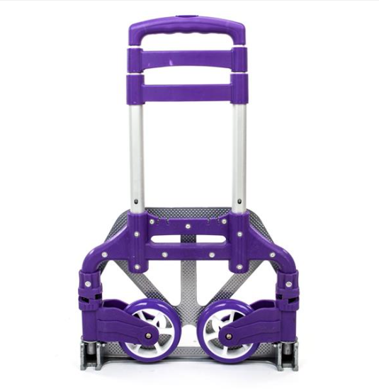 Portable Foldable Telescopic Luggage Cart with Max 165 lbs Capacity - Purple