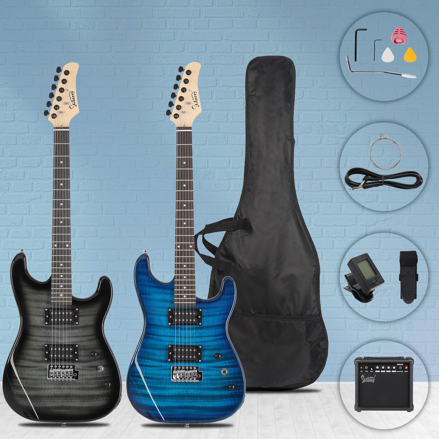 Electric Guitar Kit with Speaker - Blue