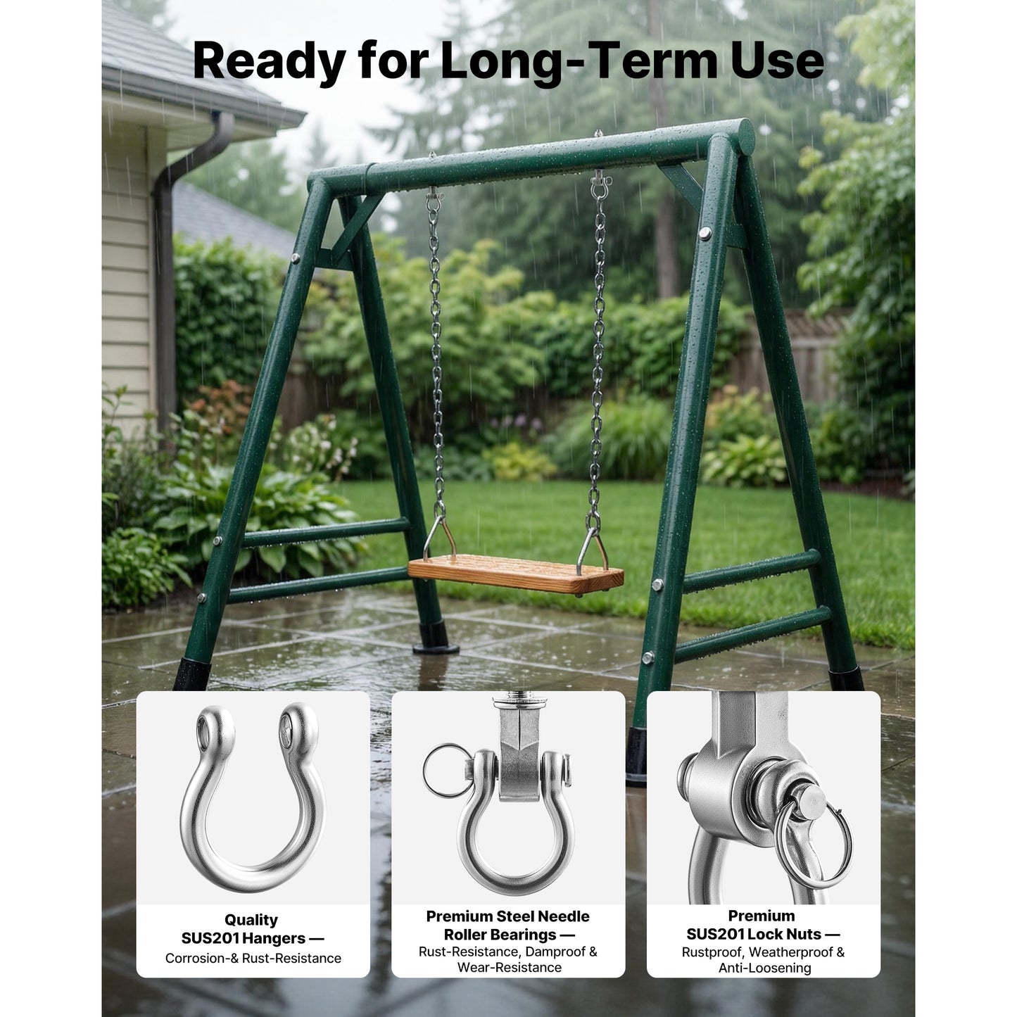 Heavy Duty Swing Hangers 6 Pack - Stainless Steel, 850 Lb Capacity for Porch, Hammocks, Yoga, and Outdoor Use