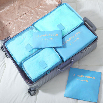 Six-Piece Travel Storage Bags Set - Organize Luggage & Clothing