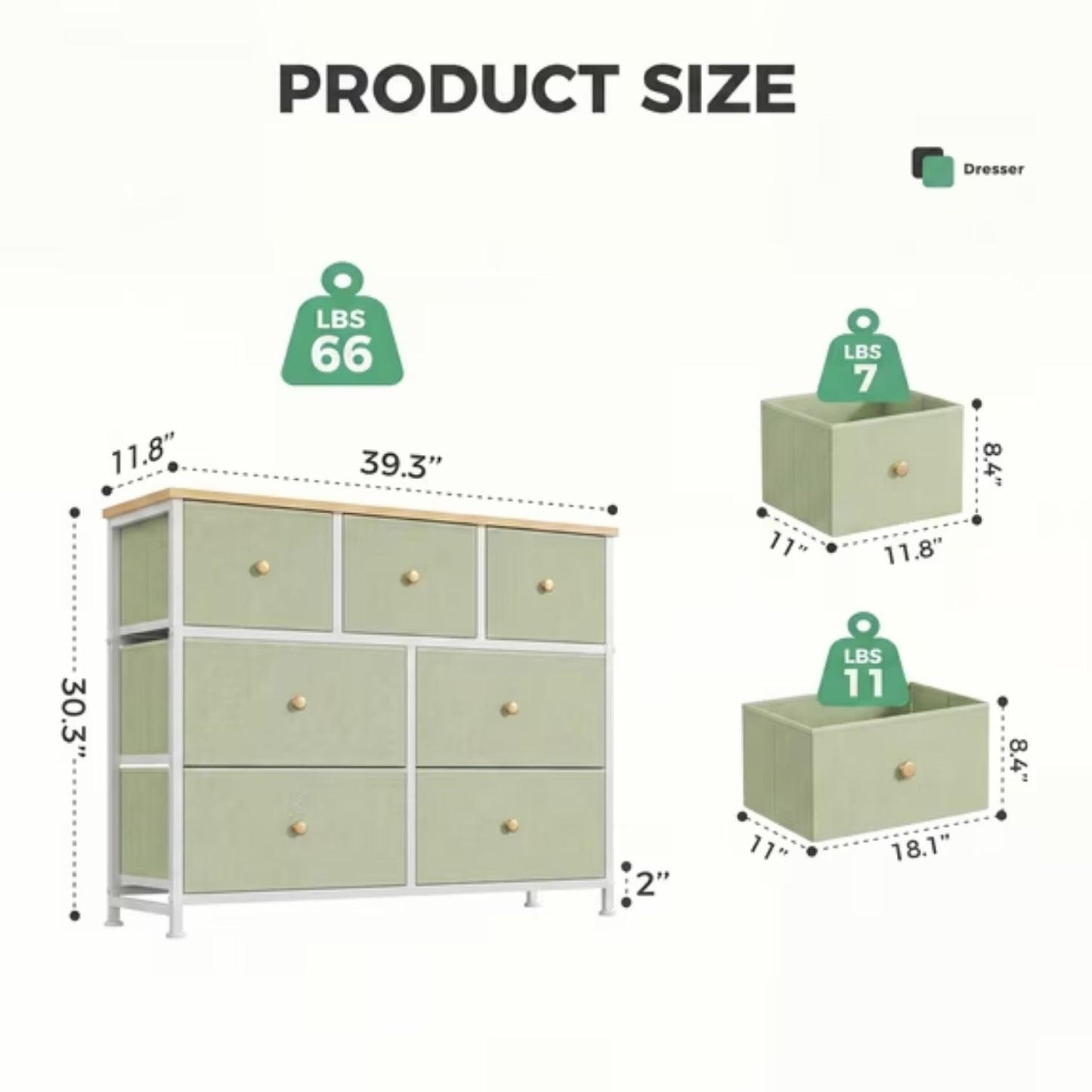 Fabric Storage Dresser - Versatile Chest of Drawers Organizer