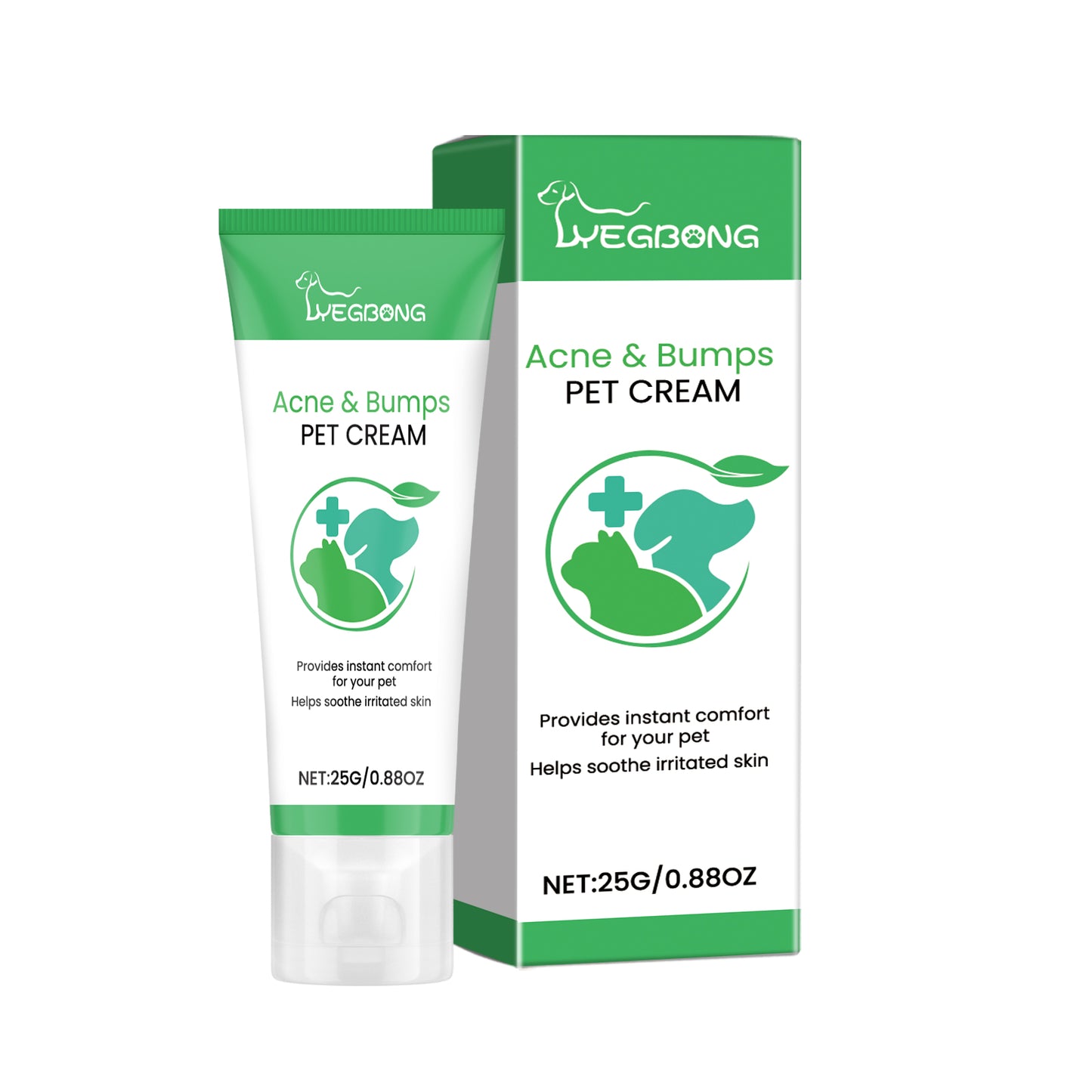 Pet Acne & Bumps Skin Cream for Dogs & Cats - Soothing Skin Relief with Calendula & Ganoderma Extract - Set of 1 Box