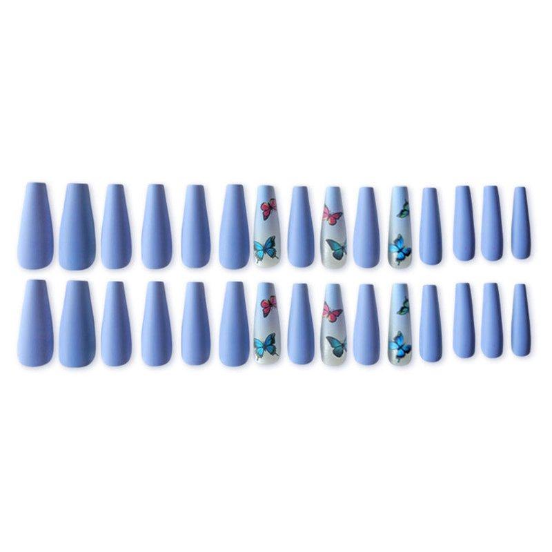 Ballet Press-On Nails Kit, 30 Pieces with Glue & Tools