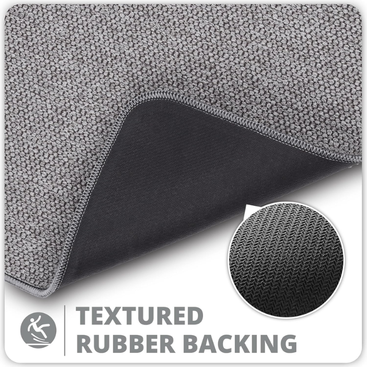 Ultra Thin Non-Slip Bath Mat - Quick Dry Absorbent Bathroom Rug, 17x27 Inches, Grey