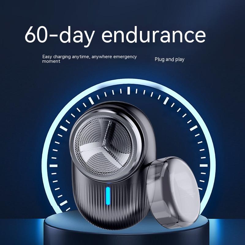 3-Blade Mini Electric Shaver USB Charging - Black
