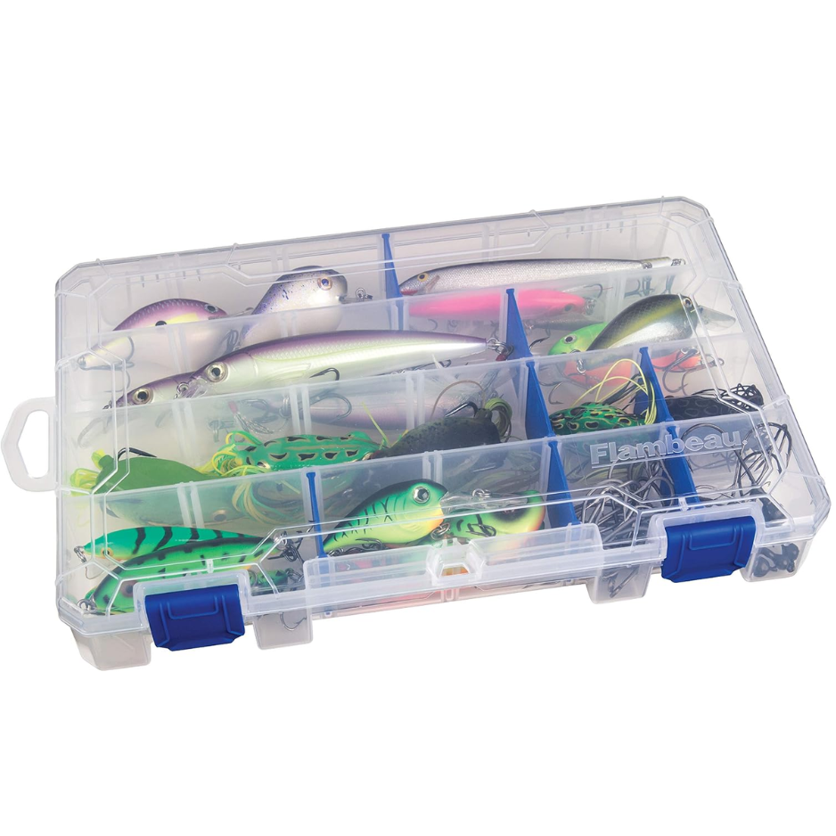 Fishing Tackle Box with Zerust Anti-Rust Dividers - 11 Inch Clear Organizer