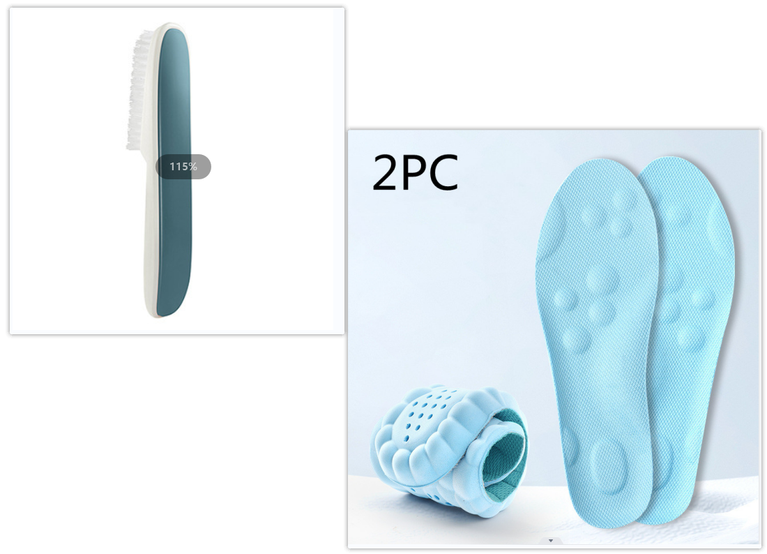 Kids Sports Shoe Brush with Removable Insoles and Multiple Colors