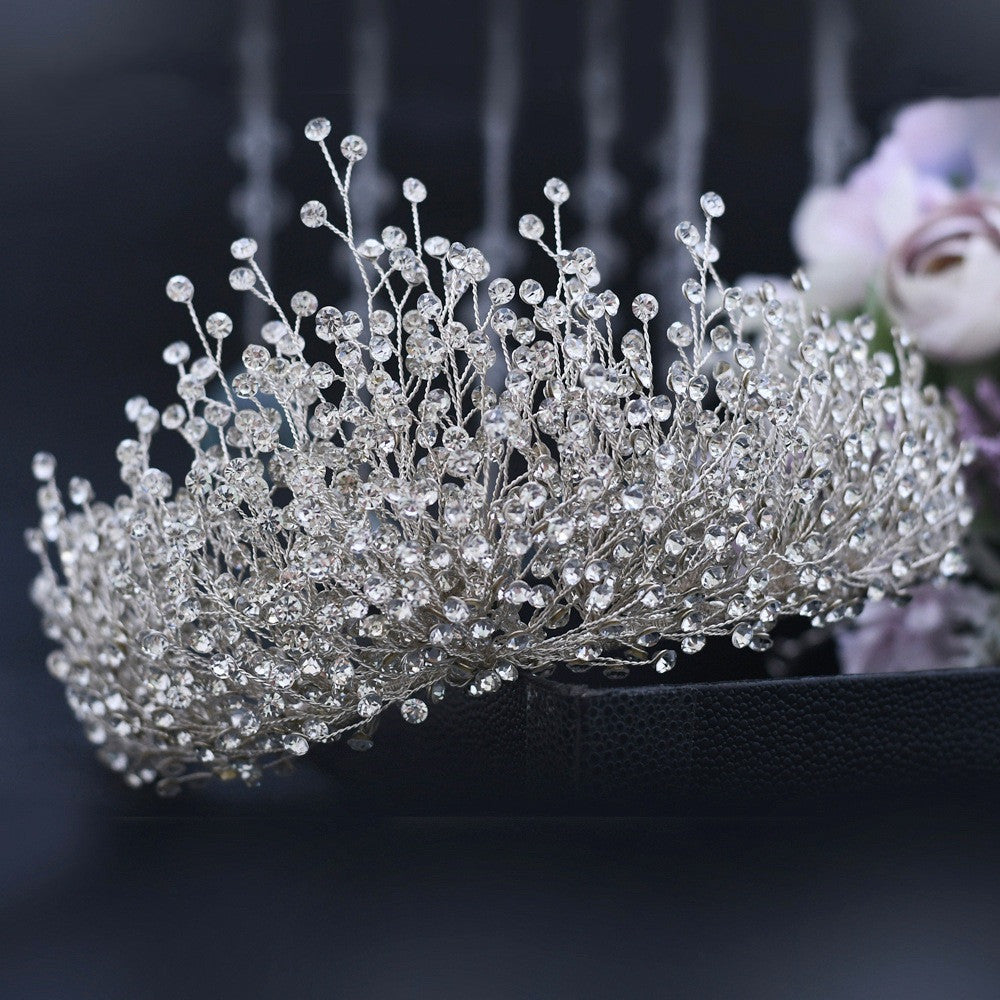Bridal Wedding Tiara Crown Headpiece with Crystals for Bridal Hair Accessories