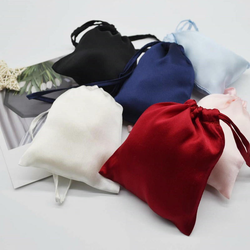 Silk Eye Mask Cosmetic Bag with Pocket - Jewelry & Travel Organizer