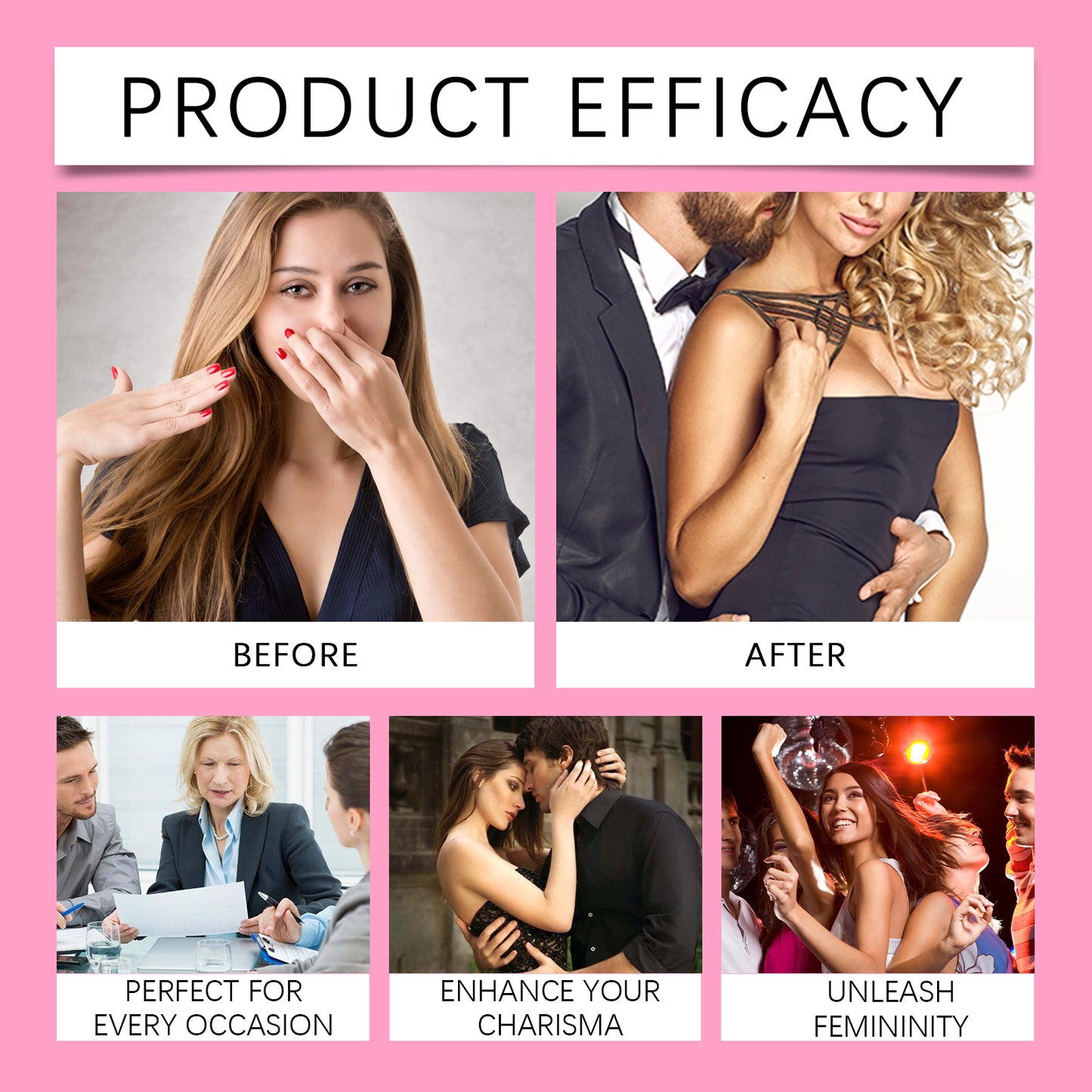 Women's Pheromone Roll-On Perfume - Long Lasting Rose Scent 10ml