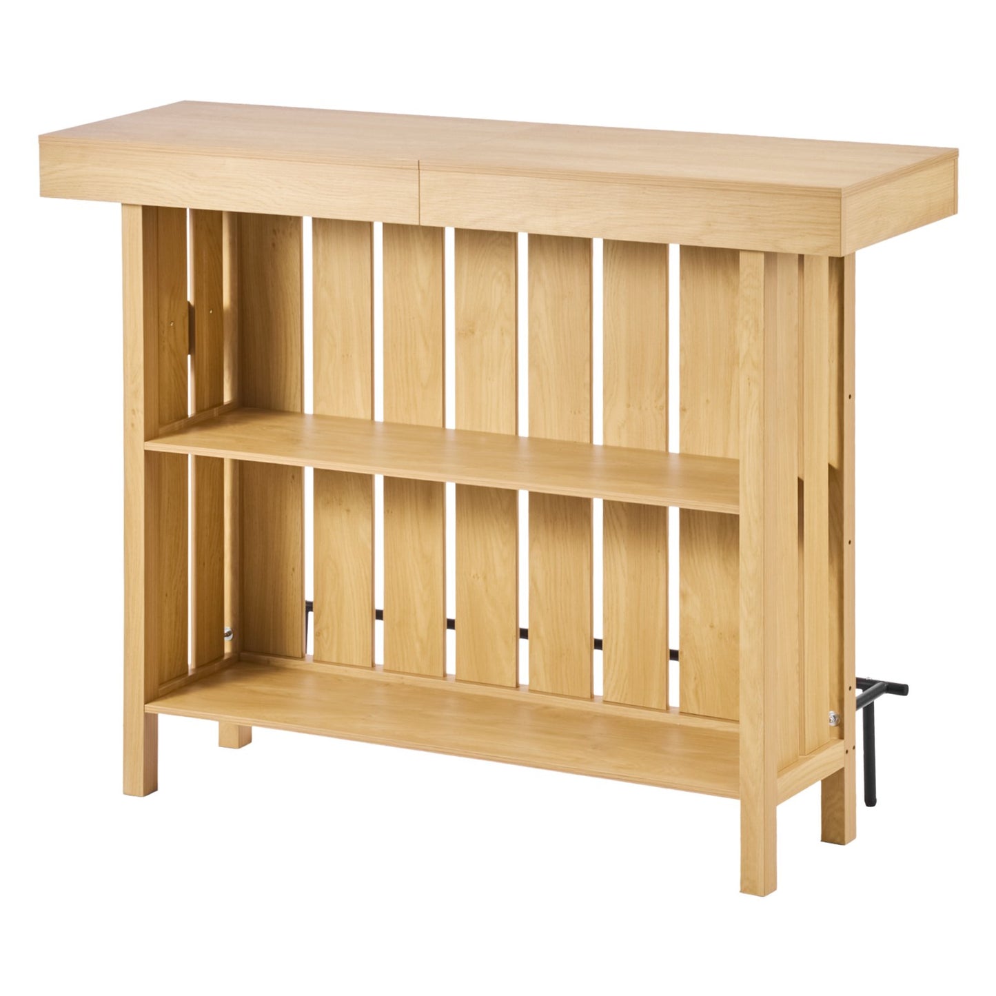 Home Bar Wine Cabinet Table 3-Tier Storage with Opener & Adjustable Feet