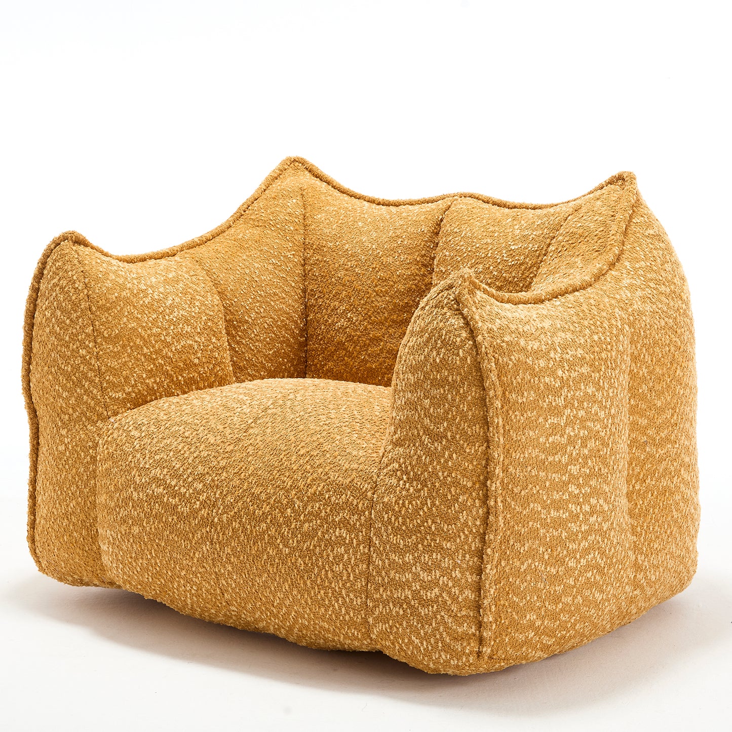 Yellow Chenille Bean Bag Chair - Comfortable Lazy Sofa for Adults