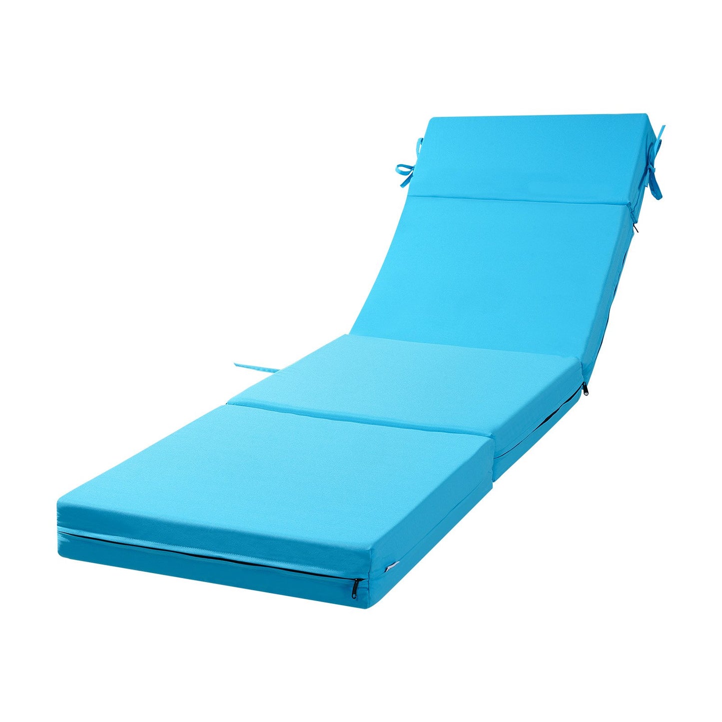 Outdoor Lounge Chair Cushions Set of 2 Waterproof Thick Supportive 72x21 in - Blue