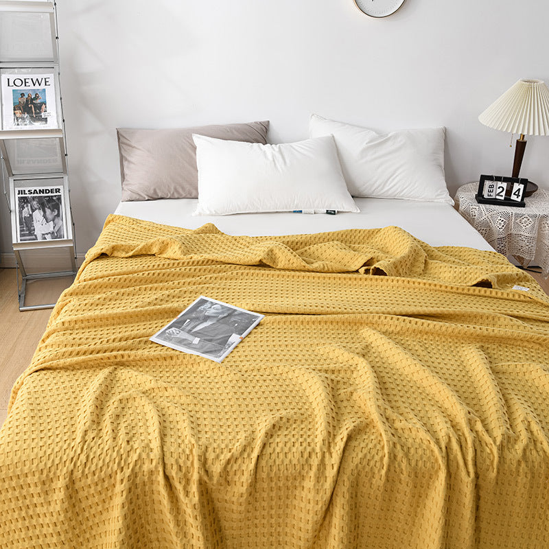 Pure Cotton Waffle Towel Blanket for Bed and Home