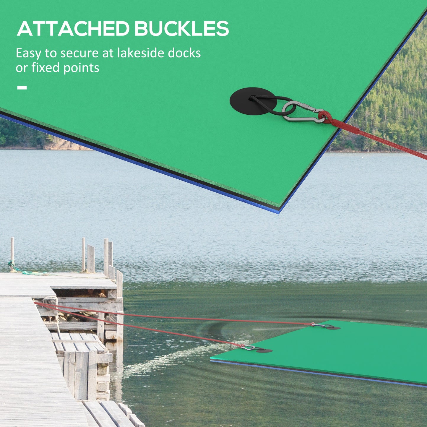 Lily Pad Floating Water Mat for 2 Adults - Green, 9 x 6 ft