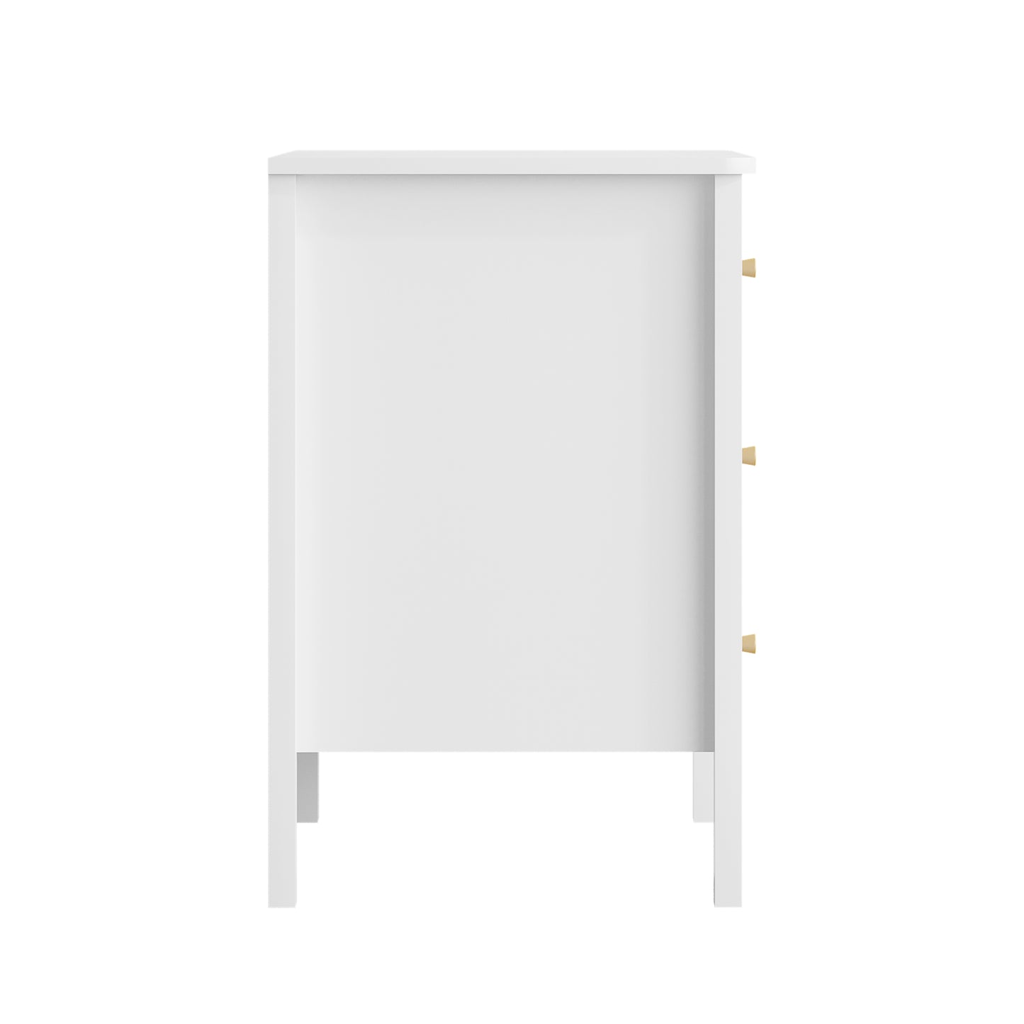 White 3 Drawer Dresser - Modern MDF Storage Cabinet