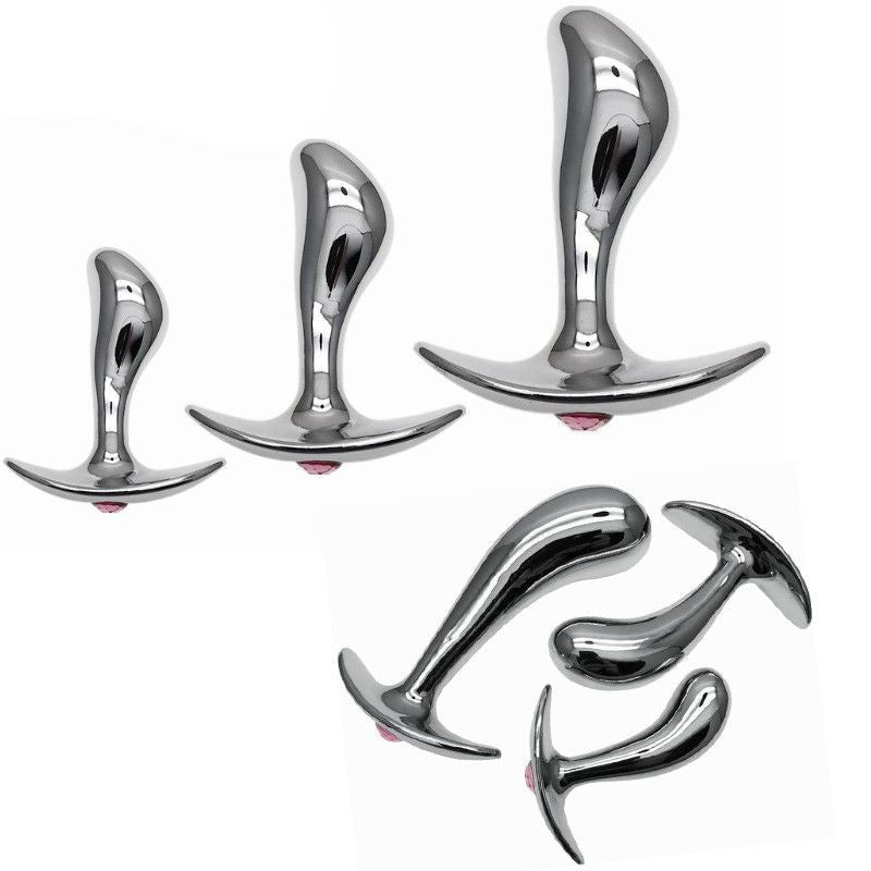 Metal Anal Plug Set - Unisex Adult Wellness Toys with Multiple Sizes