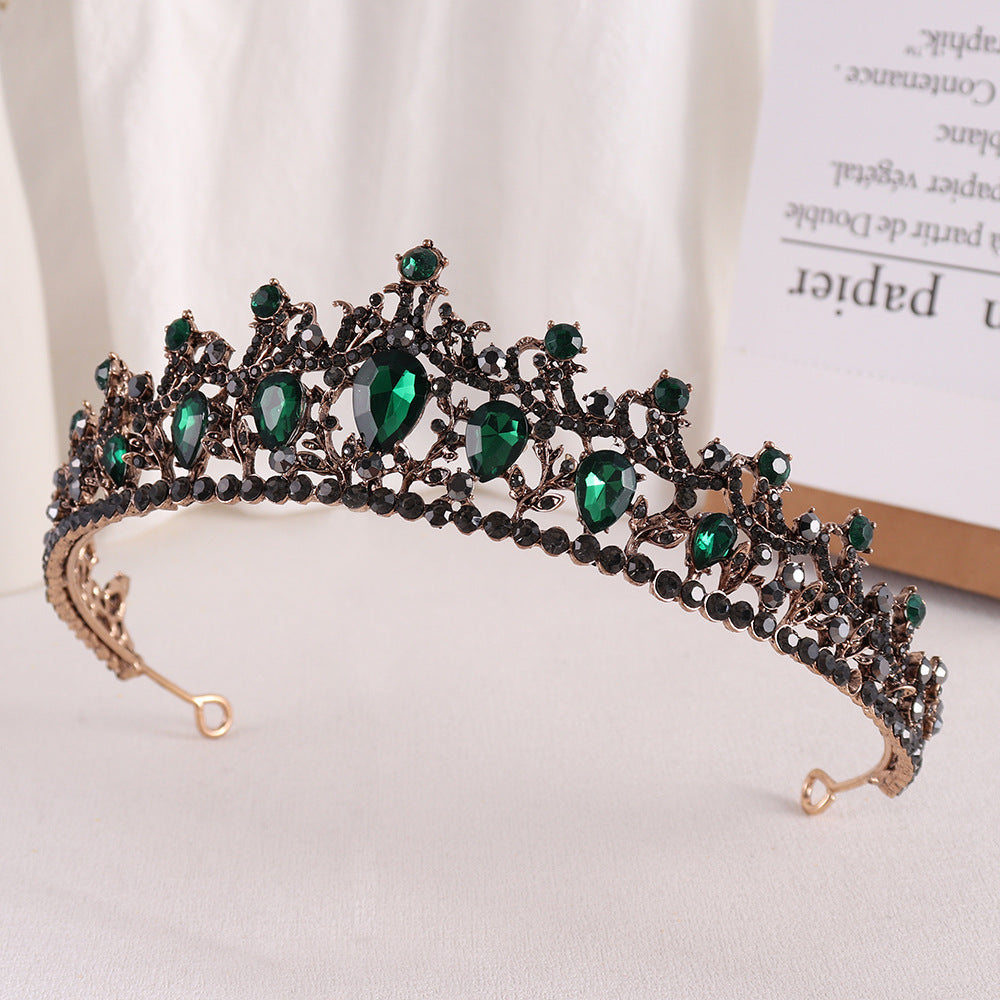 Baroque Vintage Bridal Crown - Ancient Gray Diamond