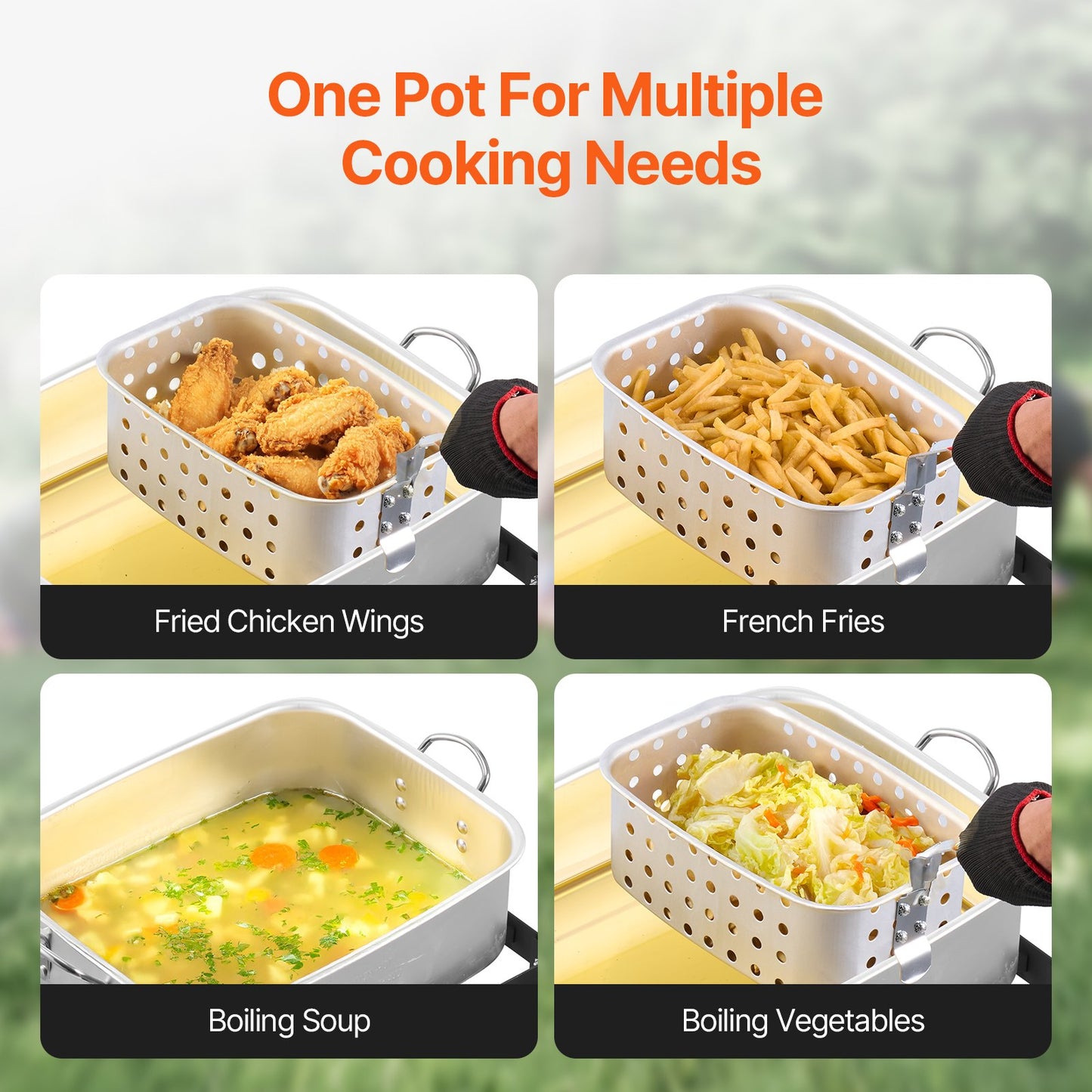 18 Qt Outdoor Propane Deep Fryer Kit with Dual Baskets