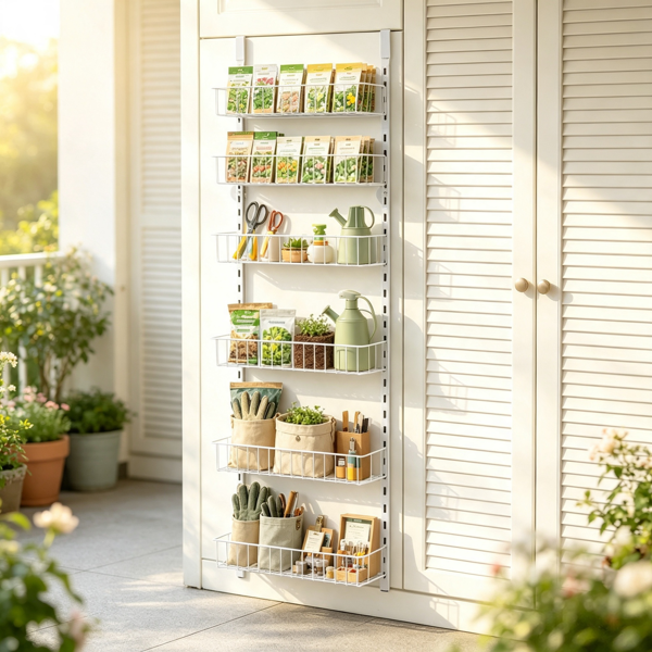 6-Tier Over The Door Pantry Organizer - Adjustable Storage Rack