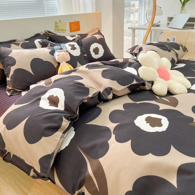 Simple Skin-Friendly Cotton Bedding Set - Multiple Sizes & Patterns