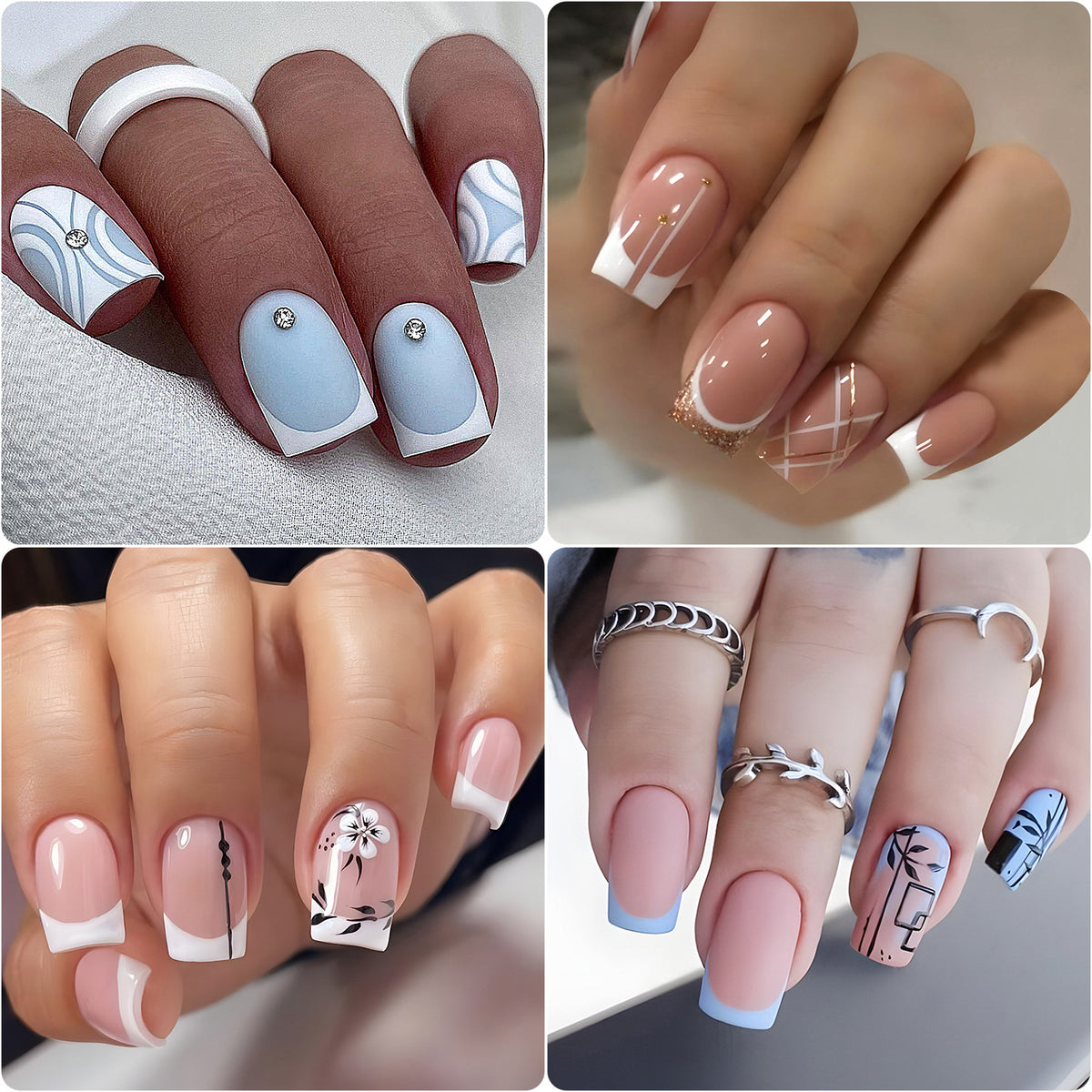 French Armor Nail Art Kit for Manicure - Starry Sky Design, Plastic, Multiple Styles