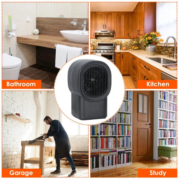 400W Portable Mini Space Heater for Home Office Small Room Black