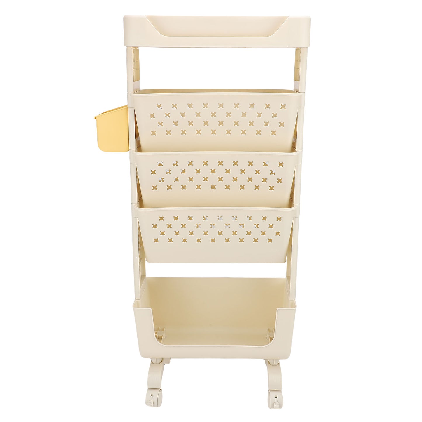 Rolling Book Cart 5 Tier PP Multi Functional Movable Storage Rack