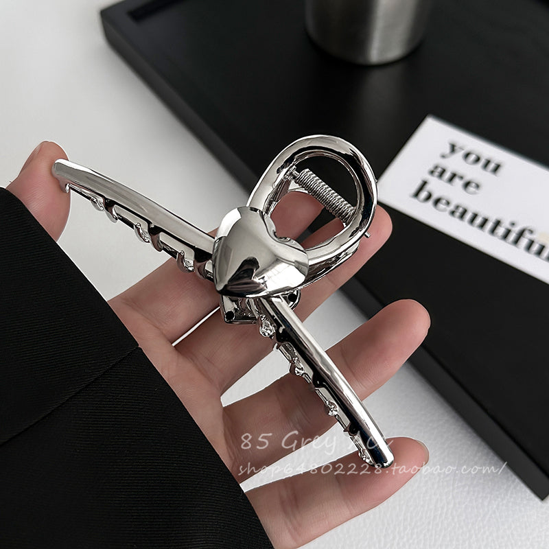 Metal Love Hair Clip - Silver & Gold Plating