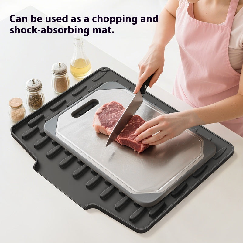 Silicone Drainage Mat for Kitchen Countertop Heat Insulation and Drying