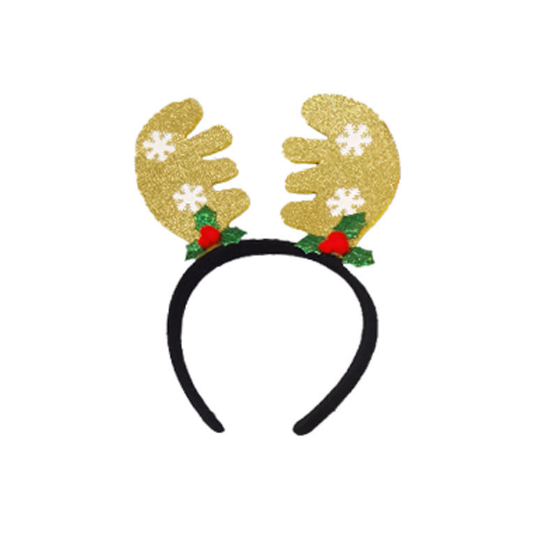 Christmas Headband with Snowflake and Antler Designs - Festive Hair Accessory