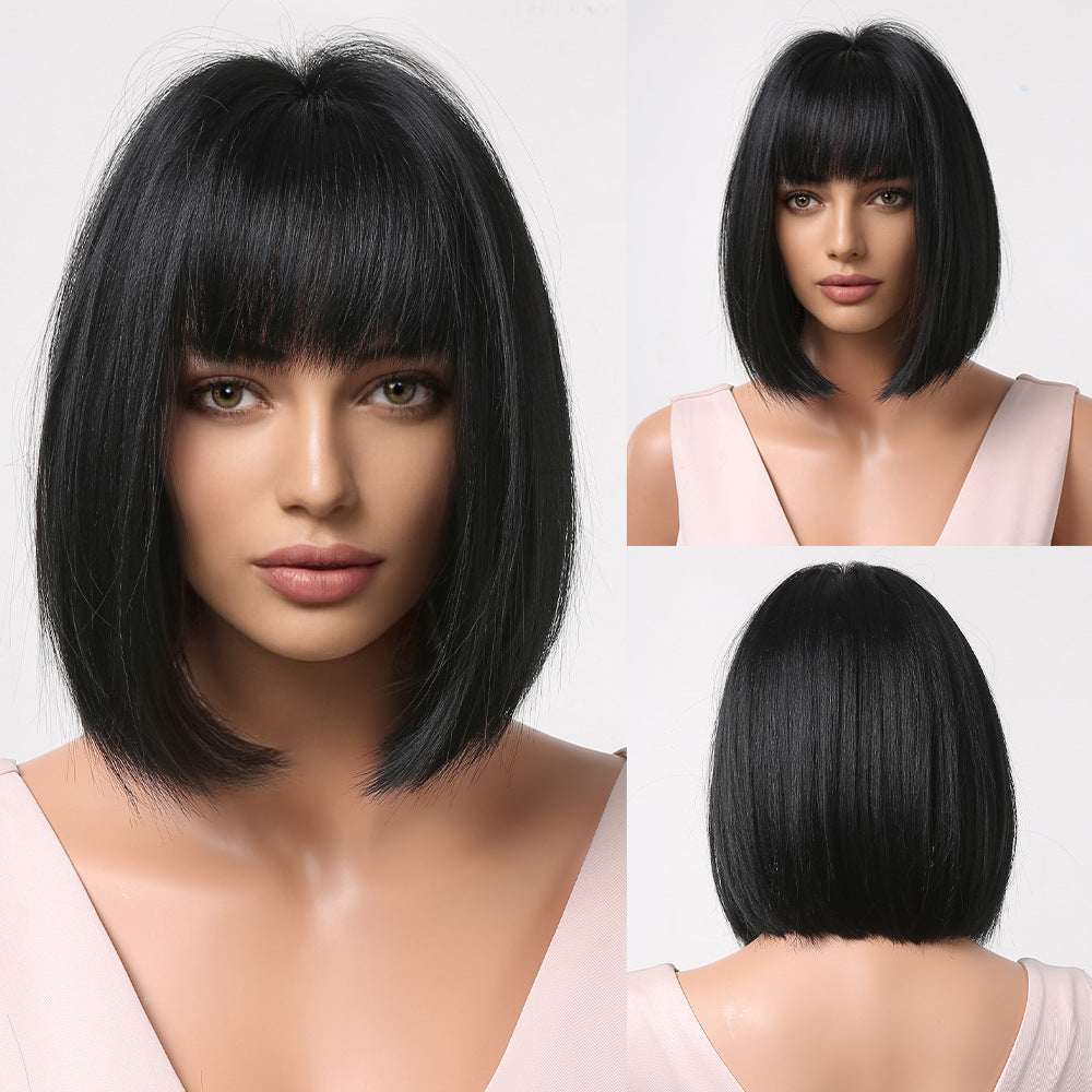 Female Synthetic Wig with Full Headpiece - Multiple Colors, High-Temperature Silk