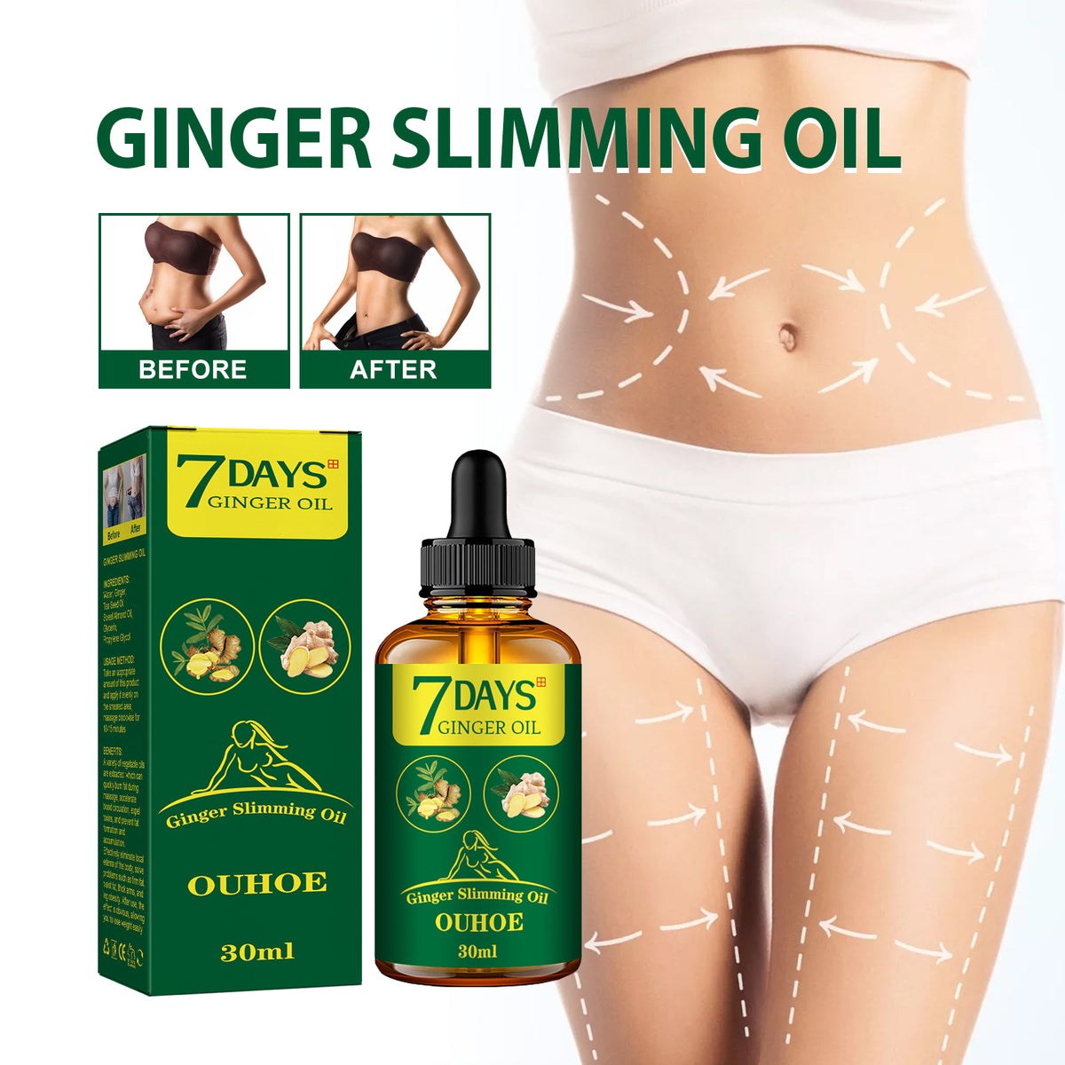 Ginger Body Shaping Oil Firming Thigh Muscle Slimming Care
