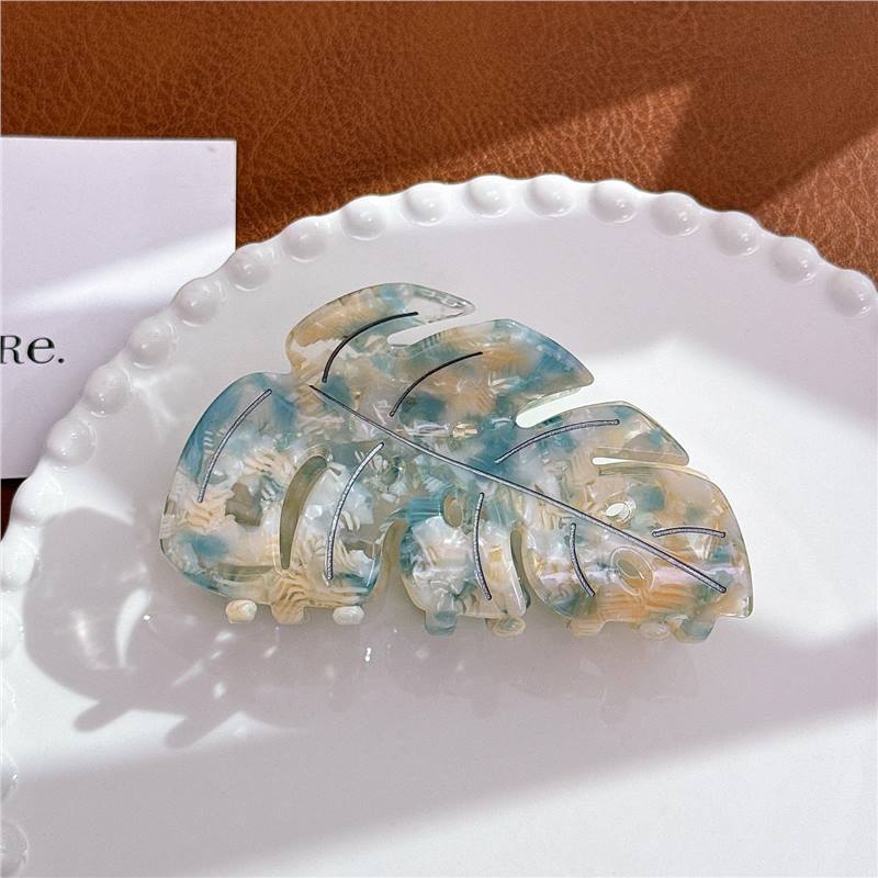 Colorful Acetate Leaf Barrettes - 9.3cm Hair Clips