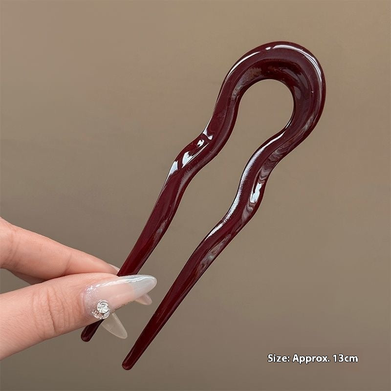 Acrylic Women's Hairpin Back Updo Pin Geometric Retro Style Hair Accessory