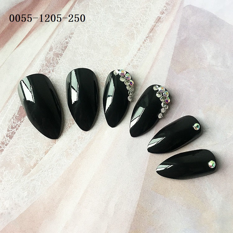 Women's Long Pointed Nail Art Sequins Set - Multiple Styles, 24 Pieces