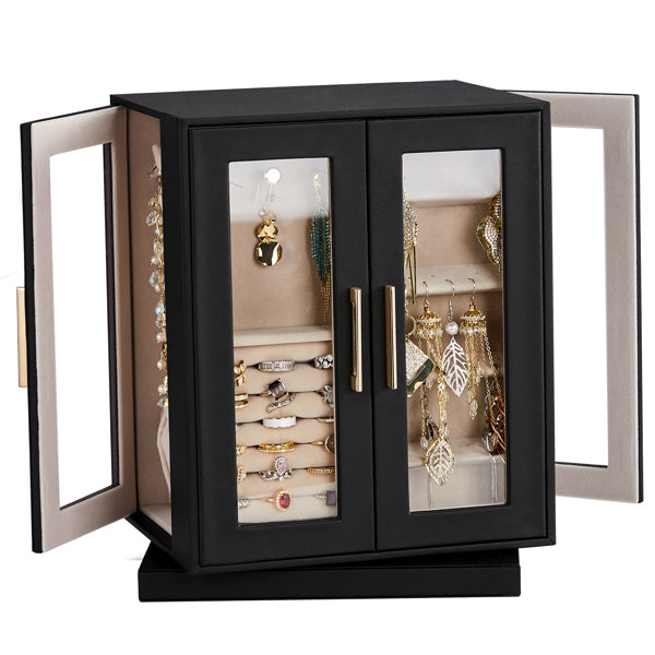 Four Sides With Storage, 5 Drawers That Can Rotate. Black Cabinet