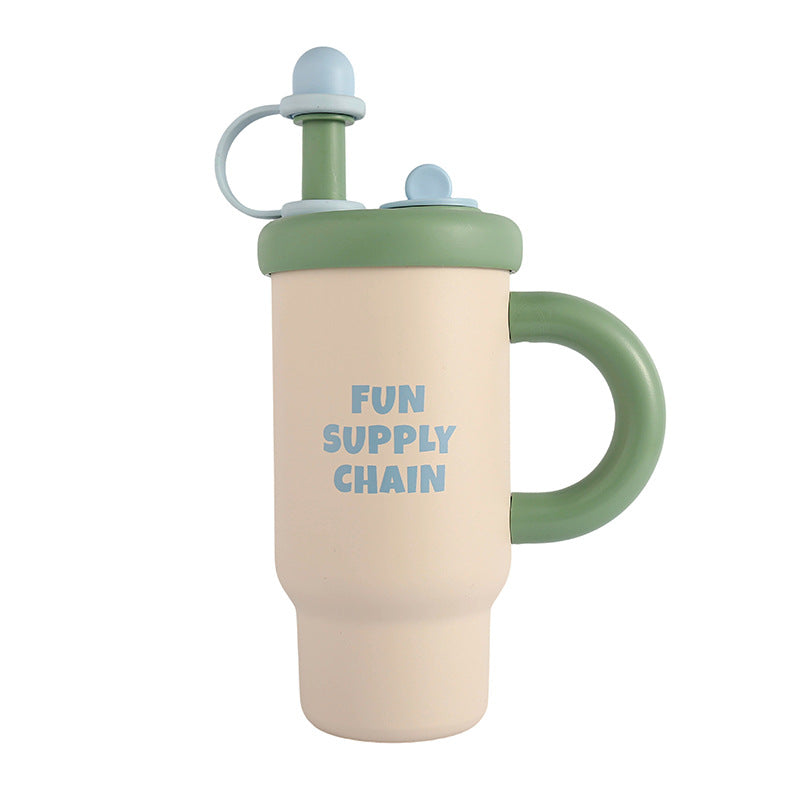 Large Capacity Insulated Mug with Handle - 900ml, Stainless Steel, Portable