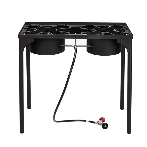 High-Power Double Burner Stove - 150,000 BTU Cast Iron
