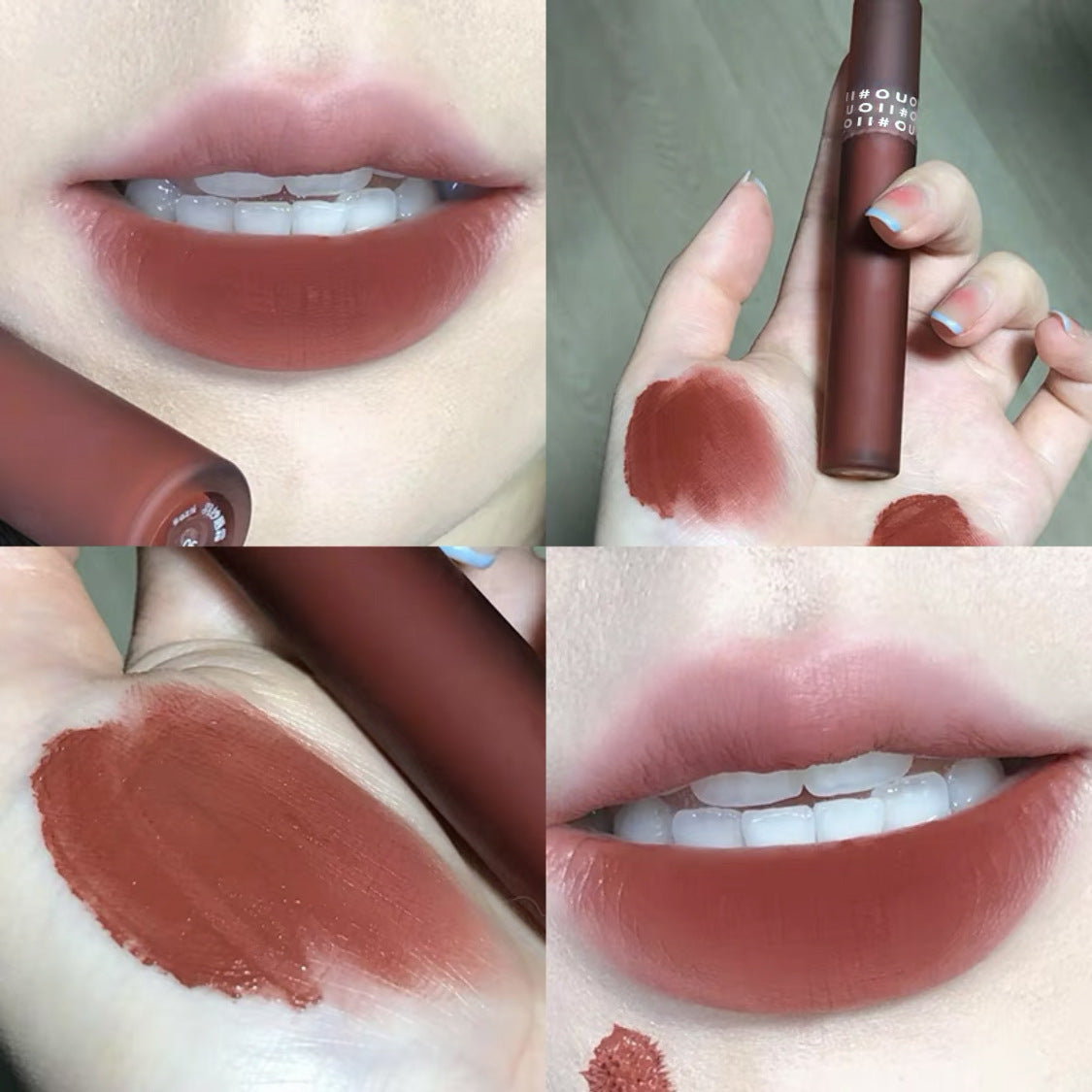 Moisturizing Lip Glaze Set - Matte Non-Stick Lipstick with Cinnamon Oolong Flavour
