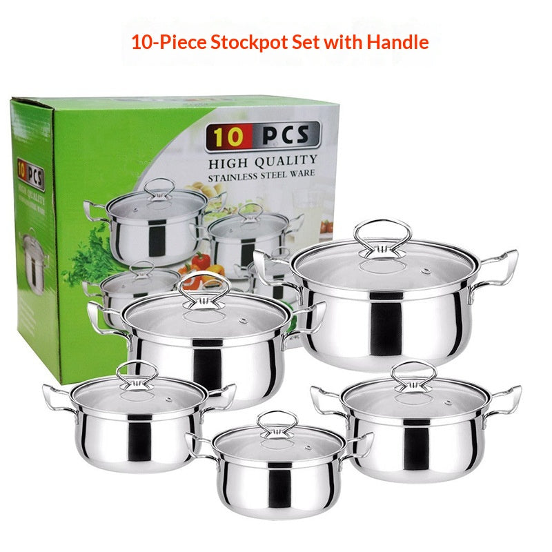 Stainless Steel Soup Steamer Set - 10 Pieces Kitchen Cookware