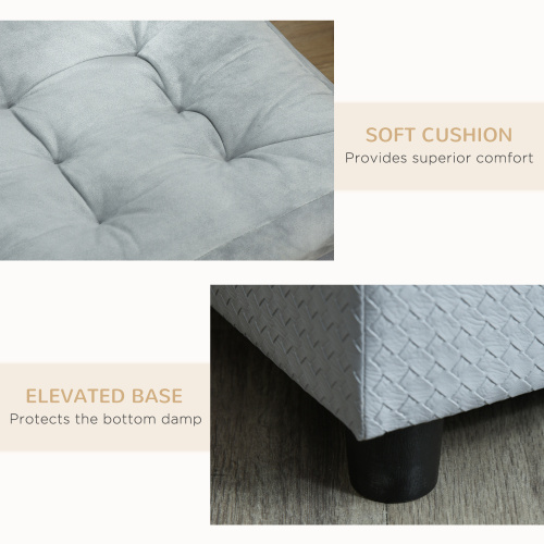 Small Dog Bed with Hidden Storage and Soft Foam Cushion - Modern Pet Furniture