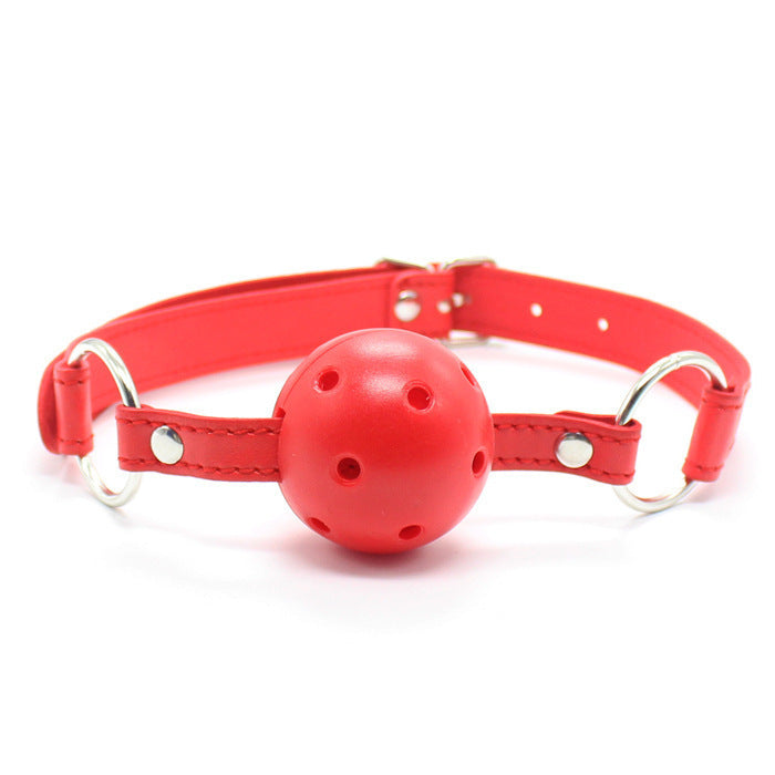 Leather Mouth Collar Extension Plug Ball - Adult Wellness and BDSM Accessory