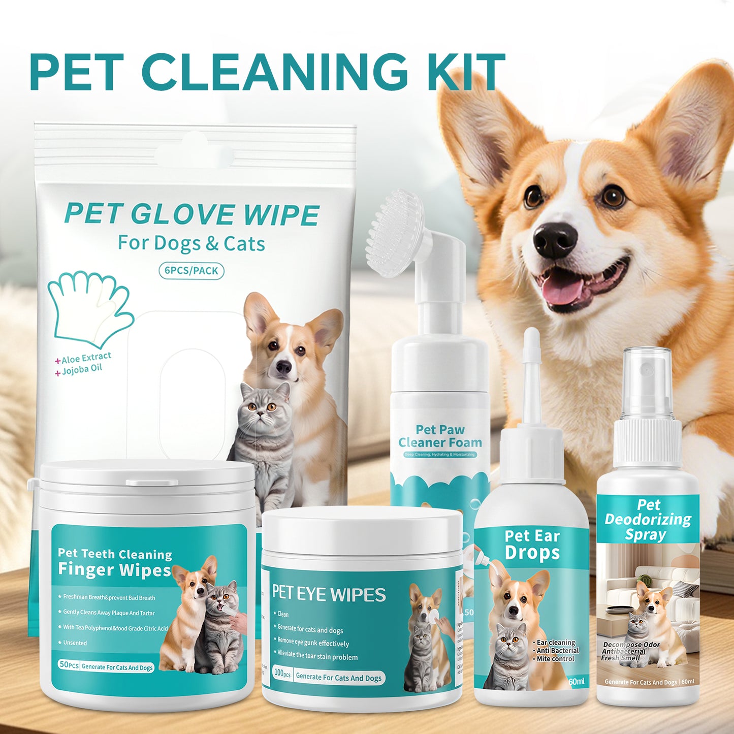 Pet Cleaning Kit - Self Pickup Dog & Cat Grooming Supplies