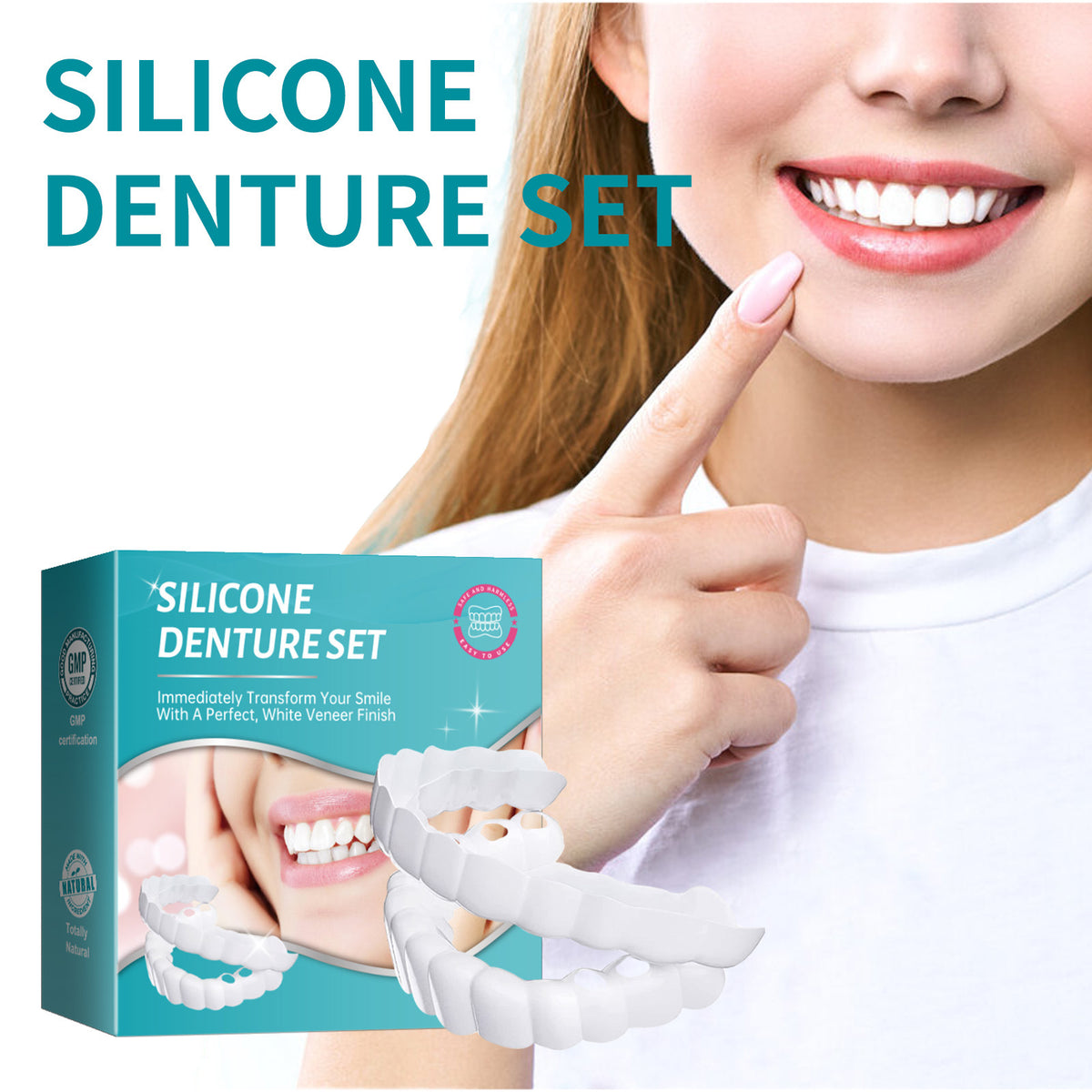 Silicone Simulation Dentures Whitening Smile Brightening White