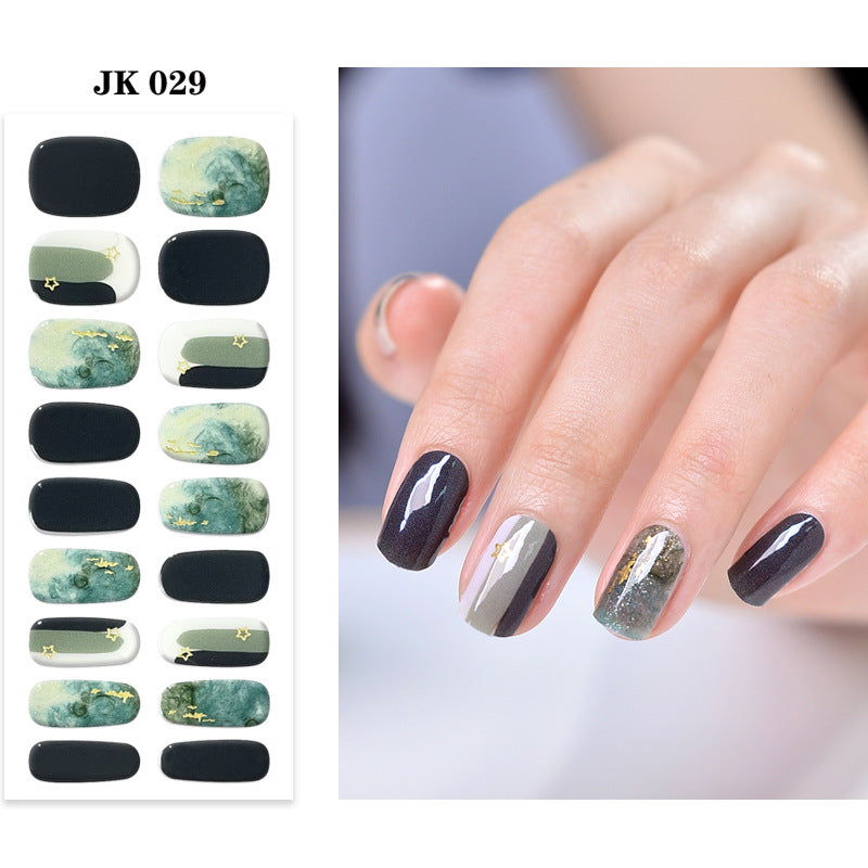 Waterproof Nail Sticker Set - Durable Semi-Baked UV Gel Art for Nails