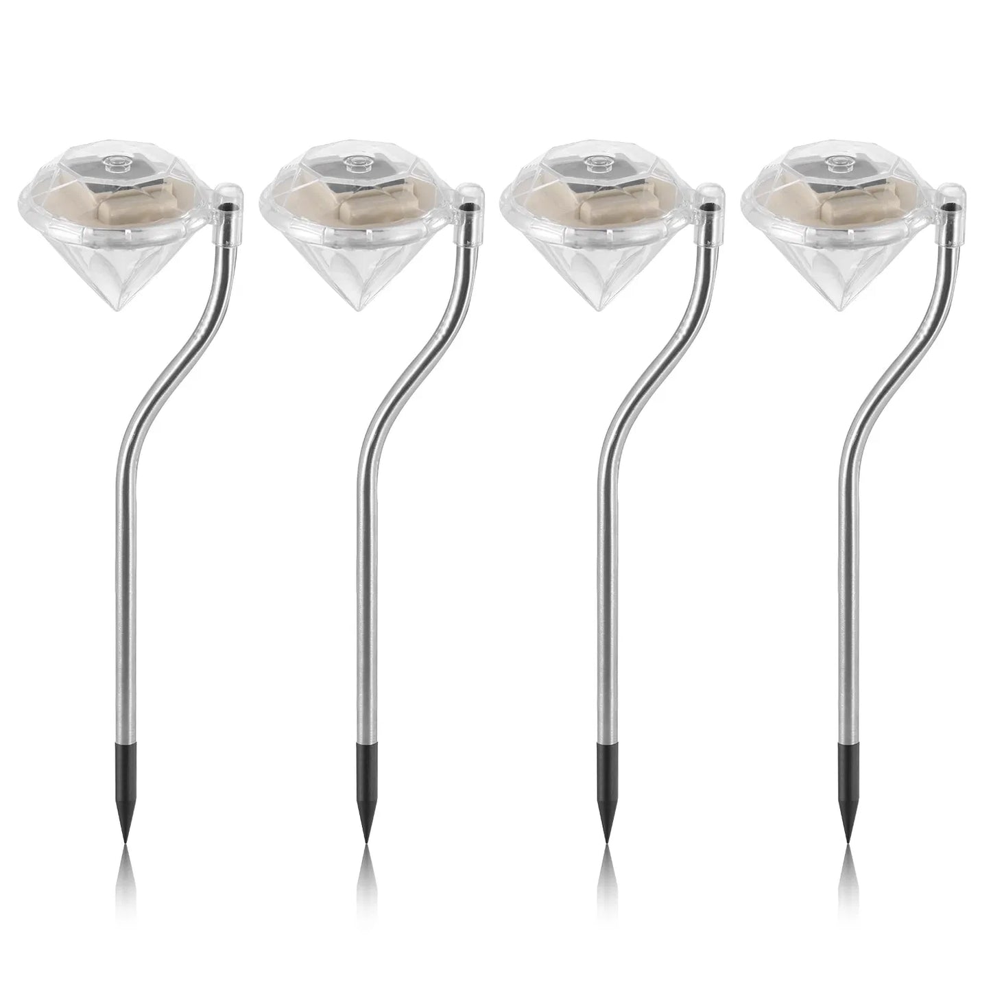4 Pack Solar Garden Lights Outdoor LED Pathway Stake with 7-Color Changing Waterproof Lamp